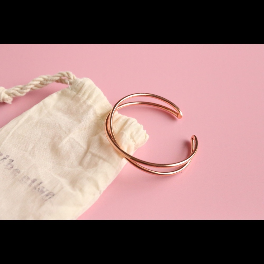 Tribe Alive Crisscross Bangle -Rose Gold Finish